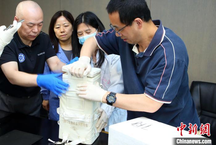 科研人員查看隨神舟十五號返回地面的空間科學(xué)實驗樣品。　中科院空間應(yīng)用中心 供圖