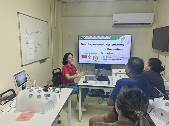 培訓(xùn)現(xiàn)場(chǎng)。第18期援圭亞那醫(yī)療隊(duì)供圖