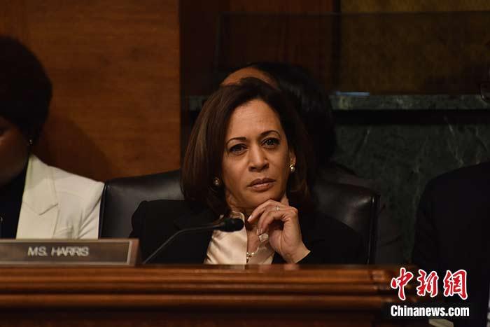 當地時間8月11日，美國前副總統(tǒng)、已經鎖定民主黨總統(tǒng)候選人提名的拜登選定聯(lián)邦參議員卡瑪拉·哈里斯為其競選搭檔、民主黨副總統(tǒng)候選人。哈里斯成為美國歷史上首位被提名為副總統(tǒng)候選人的非裔女性。圖為哈里斯此前出席國會聽證會(資料圖)。<a target='_blank' href='/'><p  align=