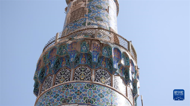 這是10月12日在阿富汗赫拉特省拍攝的受到損壞的赫拉特大清真寺局部。新華社發(fā)（馬沙勒攝）