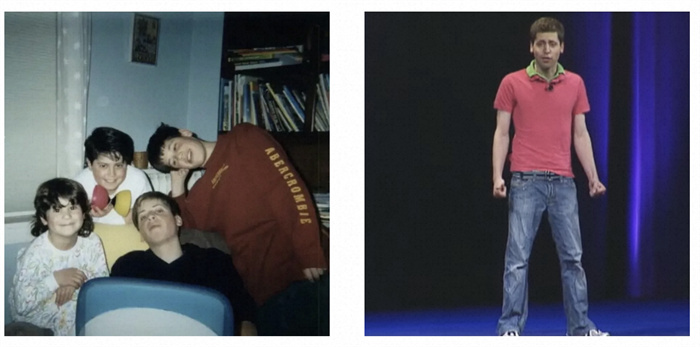 左為童年奧特曼與兄弟姐妹的合影。右為23歲時(shí)的奧特曼。圖源：Youtube