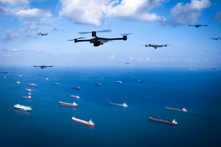 圖為智能無人系統(tǒng)未來在海洋上的模擬應用場景。挑戰(zhàn)賽主辦方供圖