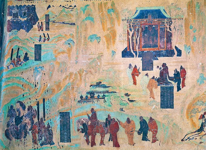 圖為莫高窟第323窟《張騫出使西域圖》。敦煌研究院供圖