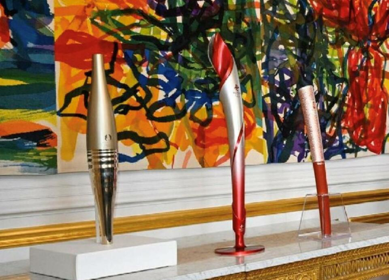 中法元首互贈的奧運火炬。