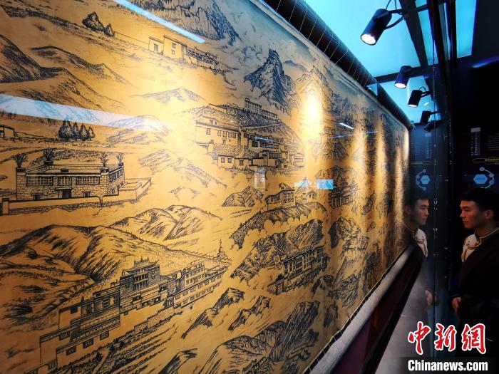 圖為歷代藏醫(yī)藥學(xué)教育機(jī)構(gòu)展示。　張?zhí)砀?攝