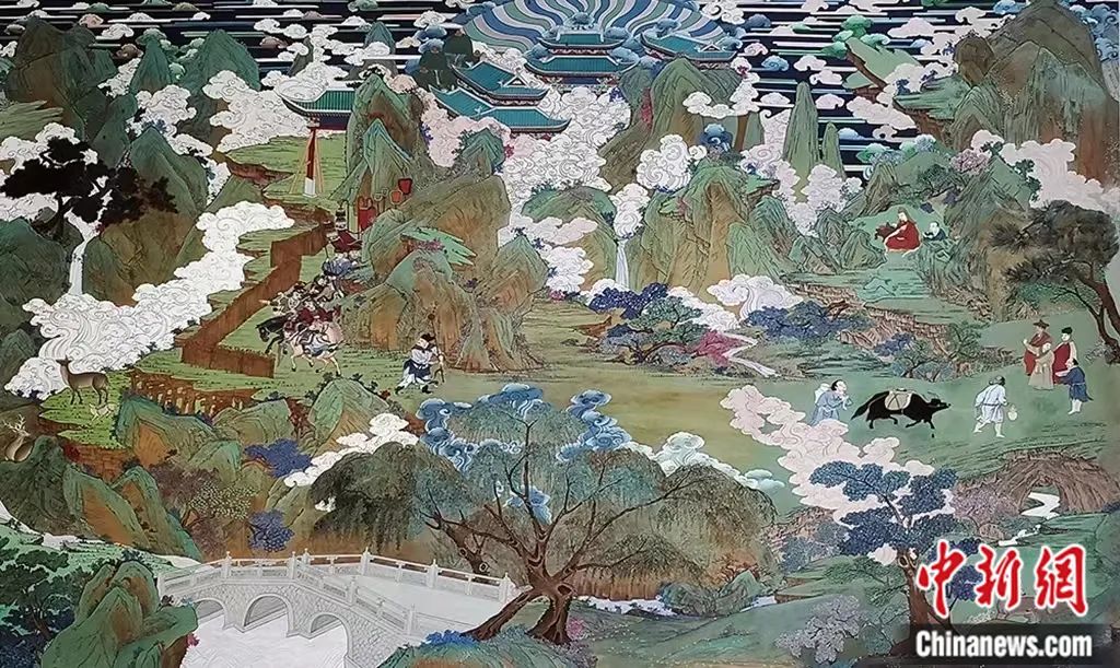 臨摹、補繪的青海瞿曇寺壁畫。受訪者 供圖