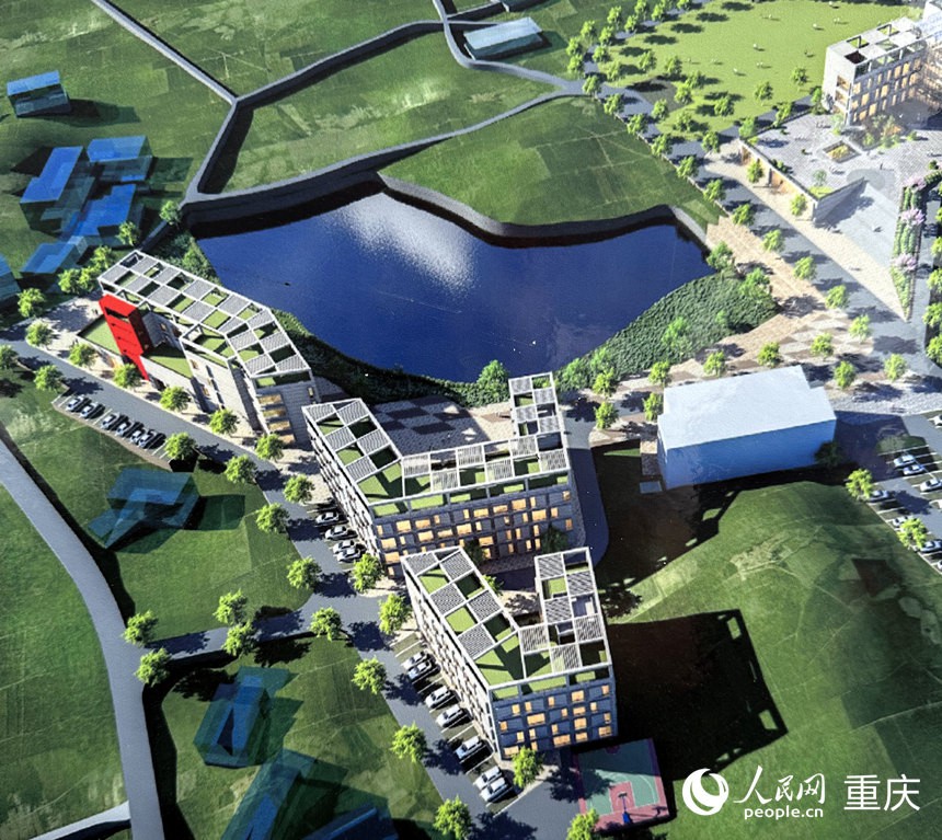 中國農(nóng)業(yè)科學(xué)院蔬菜花卉研究所西南研發(fā)中心效果圖。人民網(wǎng)記者 劉政寧攝